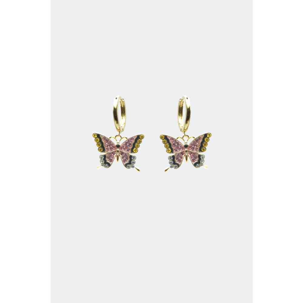 Voodoo Vixen - Colourful Diamante Butterfly Ohrringe - Mehrfarben